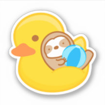 Cute Yellow Rubber Duckie Float Sloth 