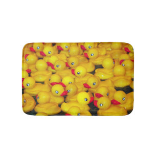 Cute yellow rubber duckies pattern bath mat