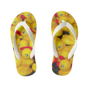 Cute yellow rubber duckies pattern kid's thongs