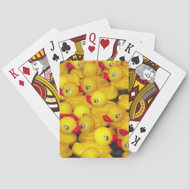 Cute yellow rubber duckies playing cards (Back)