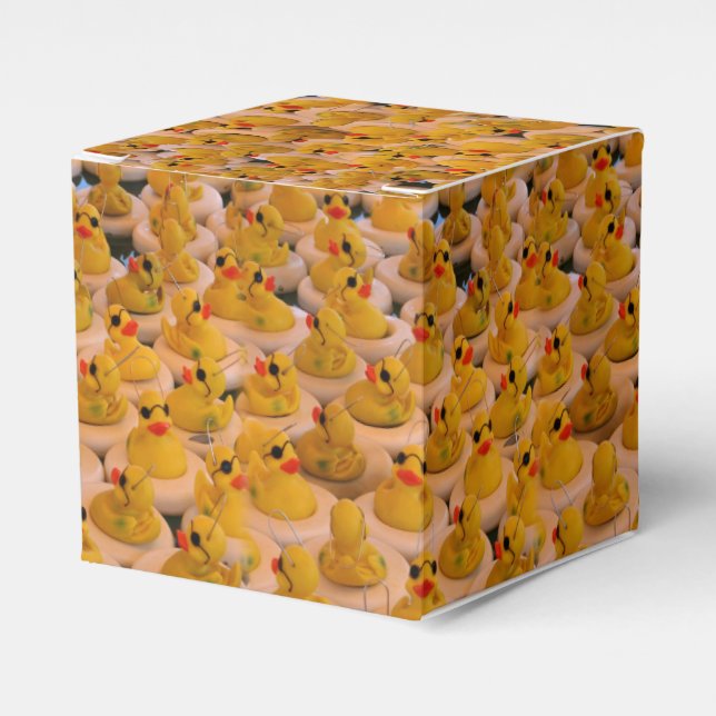 Cute Yellow Rubber Ducks Pattern Favour Box (Front Side)
