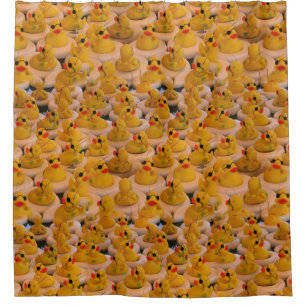 Cute Yellow Rubber Ducks Pattern  Shower Curtain