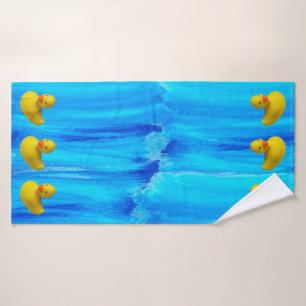 Cute Yellow Rubber Ducky Bath Towel Set