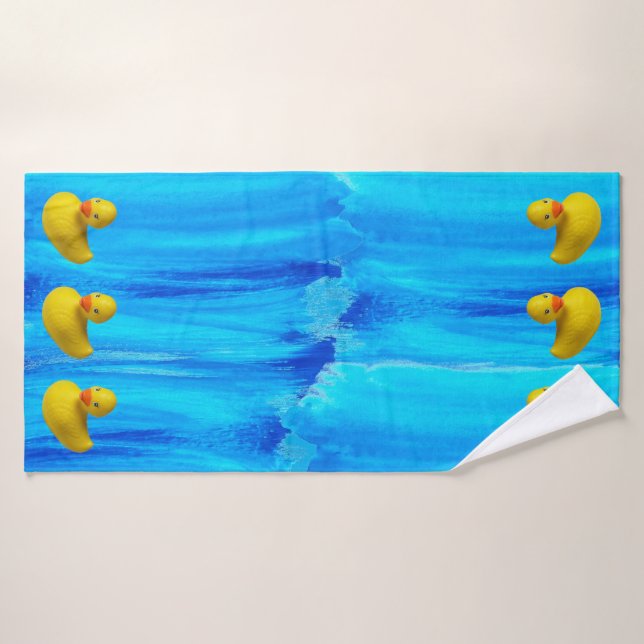 Cute Yellow Rubber Ducky Bath Towel Set (Bath Towel)