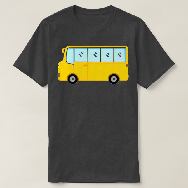 Cute Yellow School Bus 2 T-Shirt (Design Front)
