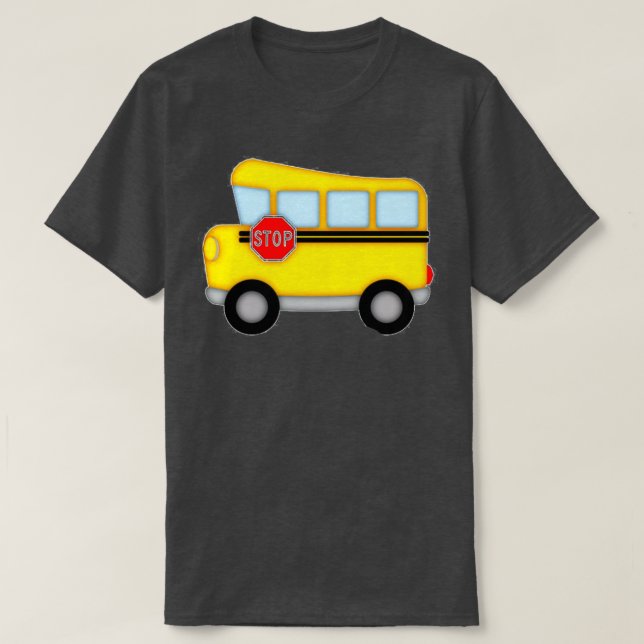 Cute Yellow School Bus 4 T-Shirt (Design Front)