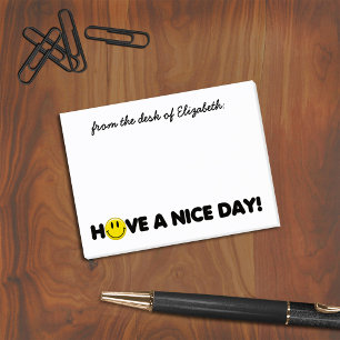 Cute Yellow Smile Face Personalised Post-it Notes