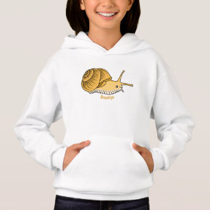 Cute yellow snail cartoon illustration
