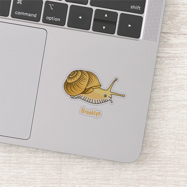 Cute yellow snail cartoon illustration (Detail)