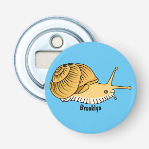 Cute yellow snail cartoon illustration bottle opener