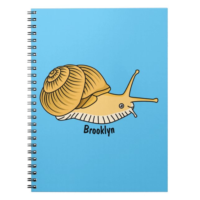 Cute yellow snail cartoon illustration  notebook (Front)