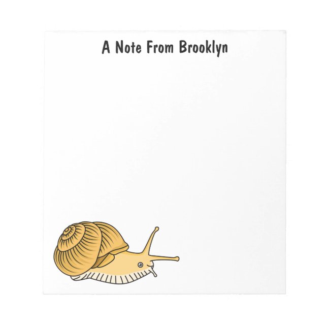 Cute yellow snail cartoon illustration notepad (Front)