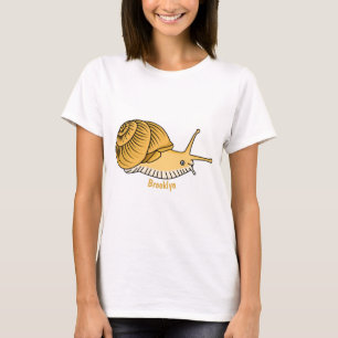Cute yellow snail cartoon illustration  T-Shirt