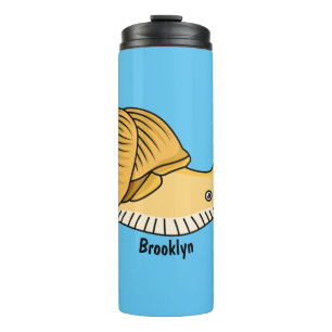Cute yellow snail cartoon illustration thermal tumbler