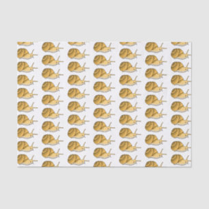 Cute yellow snail cartoon illustration tissue paper