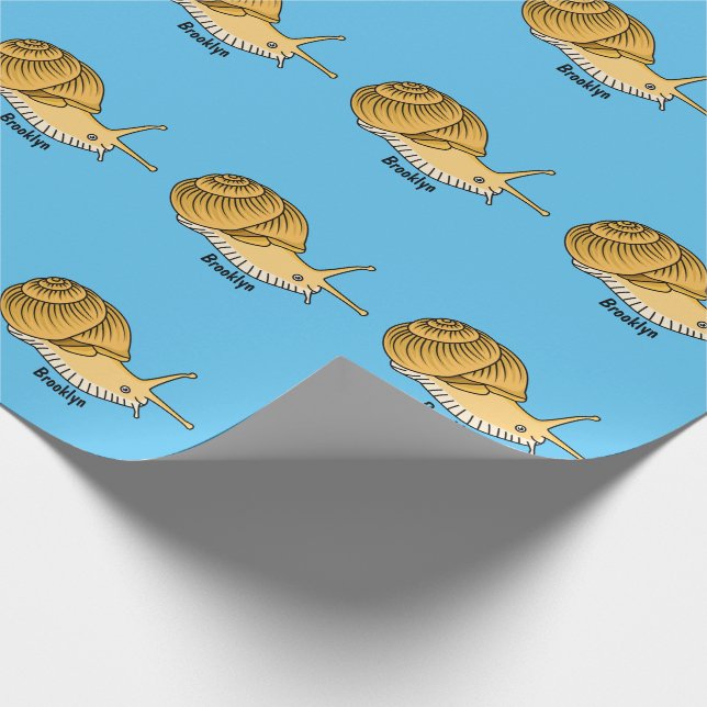 Cute yellow snail cartoon illustration   wrapping paper (Corner)