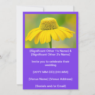 Cute Yellow Sneezeweed Purple Invitation