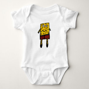 Cute Yellow Sponge Cartoon Character Illustration Baby Bodysuit