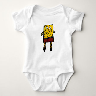Cute Yellow Sponge Cartoon Character Illustration Baby Bodysuit