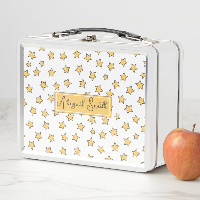 Cute Yellow Stars Pattern Kids Lunch Box (In Situ)