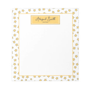 Cute Yellow Stars Pattern Kids Notepad