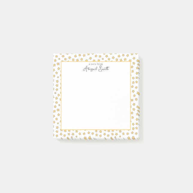 Cute Yellow Stars Pattern Kids Post-it Notes (Front)