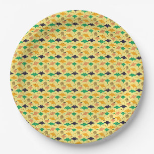 Cute yellow sting ray and manta ray fish pattern paper plate