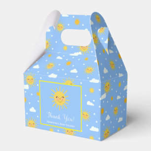 Cute Yellow Sun Blue Sky Baby Shower Favour Box