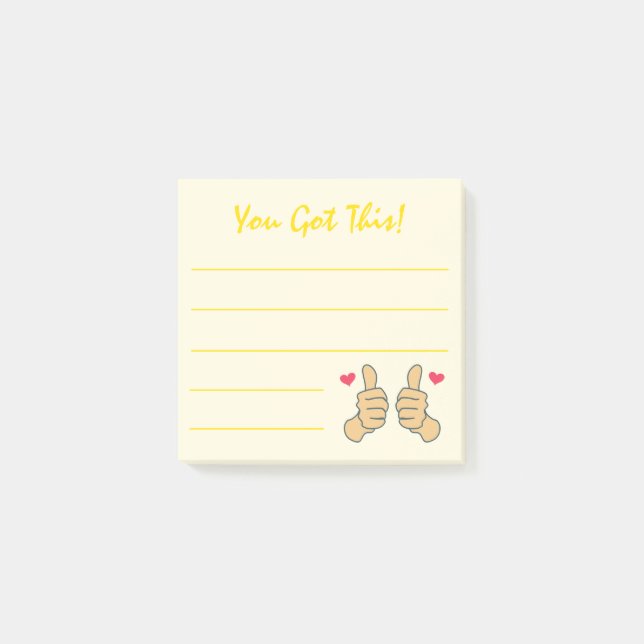 Cute Yellow Thumbs Up You Got This Quote  Post-it Notes (Front)