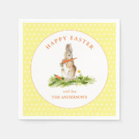 Cute Yellow & White Easter Bunny