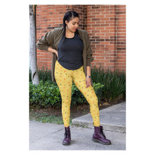 Cute Yellow Workout Yoga Women Leggings