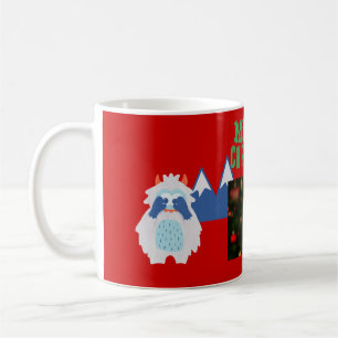 Cute Yeti Whimsical Kids Christmas Photo Coffee Mug