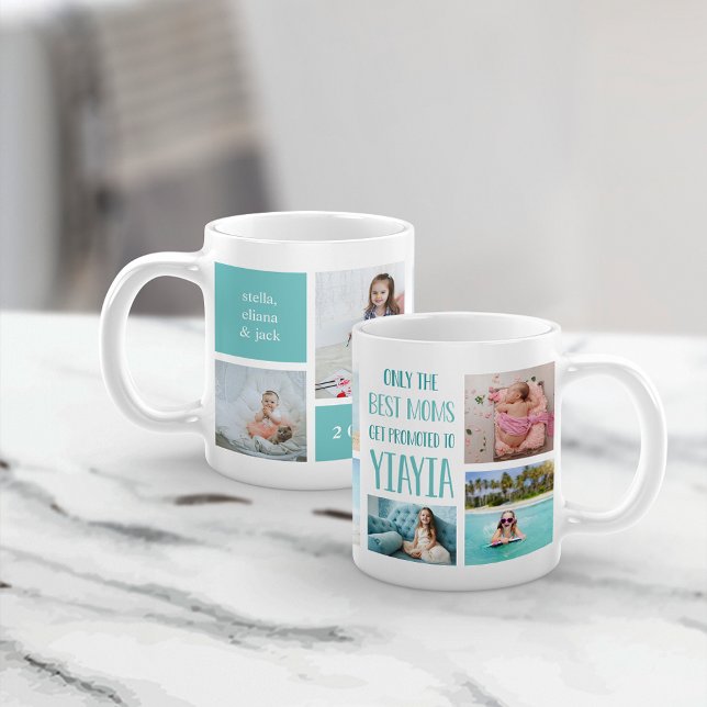 Cute Yiayia Grandchildren Photo Collage Coffee Mug (Creator Uploaded)