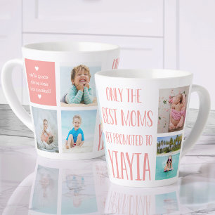 Cute Yiayia Grandchildren Photo & Name Latte Mug