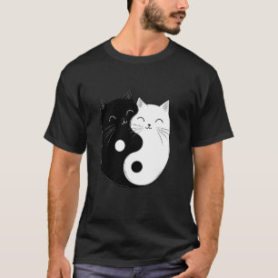 Cute Yin and Yang Cats Cat Lover Buddhism Graphic T-Shirt