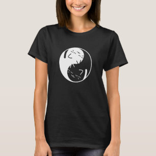 Cute Yin Yang Cat Kitten Love Peace Yoga Tai Chi G T-Shirt