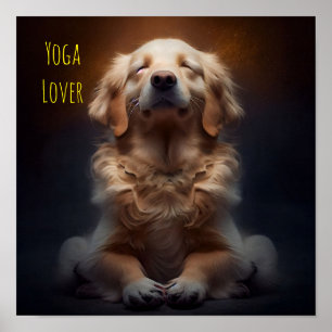 Cute Yoga Dog - AI Poster