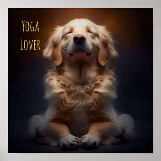 Cute Yoga Dog - AI Poster