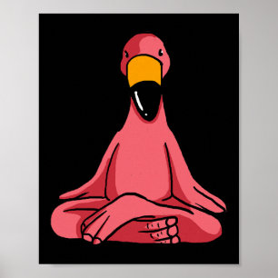 Cute Yoga Flamingos Funny Pink Water Bird Meditati Poster