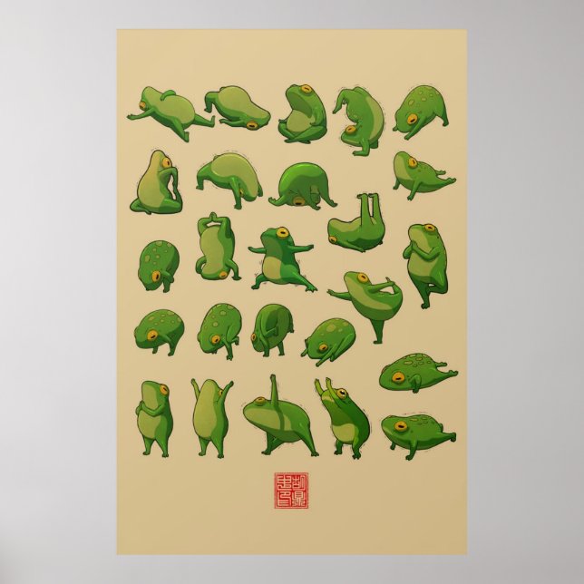 Cute Yoga Frog Poster (Front)
