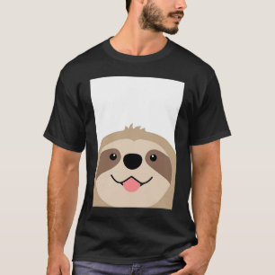 Cute Yoga Fun Happy Sloth Face Jungle Animal T-Shirt