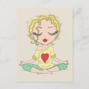 Cute Yoga Girl Blonde Hair Postcard