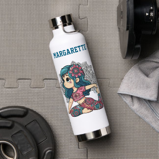 cute yoga girl gym water bottle