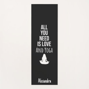Cute Yoga Mat Yogi Modern Unique Meditation Black