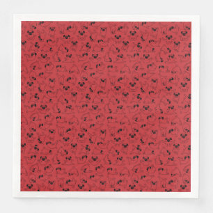cute yoga pet dog pattern red background napkin
