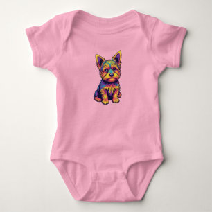 Cute Yorkie Baby Bodysuit