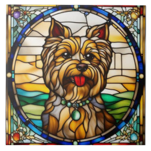 Cute Yorkie Decorative Ceramic Tile