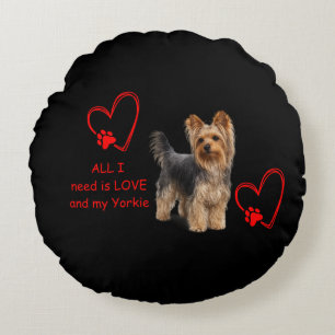 Cute Yorkie Photorealistic Dog Pillow