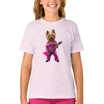 Cute Yorkie Rock Star Kids' T-Shirt