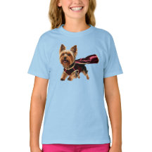 Cute Yorkie Superhero Kid's T-Shirt